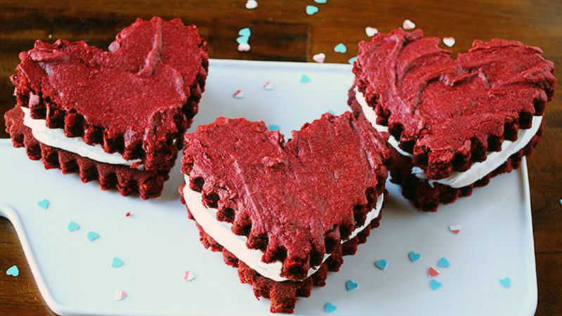 Red Velvet Brownie Hearts Recipe - Tablespoon.com