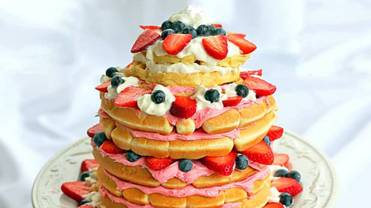 Waffle and Berry Wedding Cake