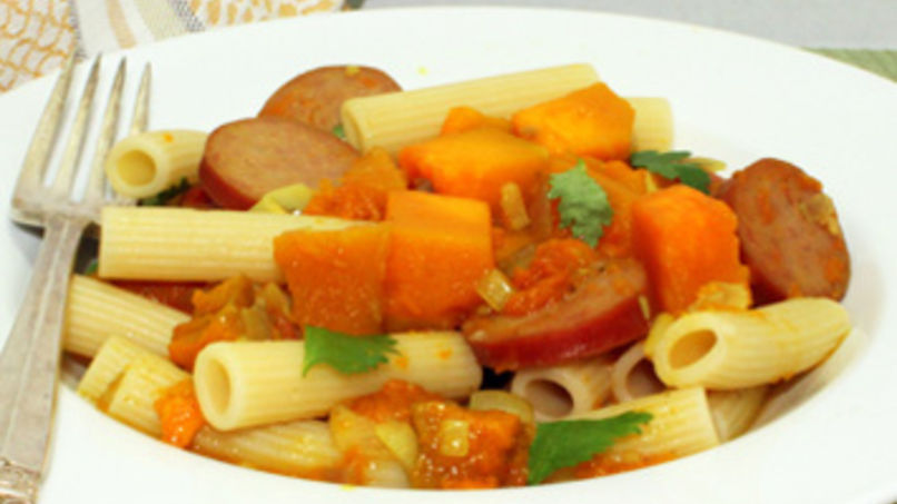 Rigatoni with Sausage and Pumpkin Sauce