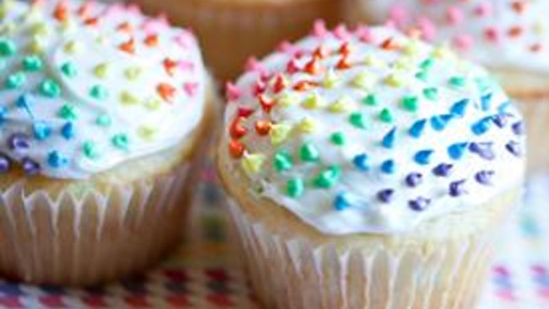 Polka Dot Rainbow Cupcakes Recipe - Tablespoon.com