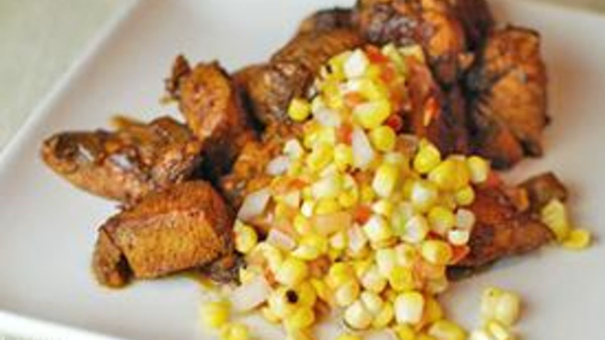 Bourbon Chicken with Corn Relish