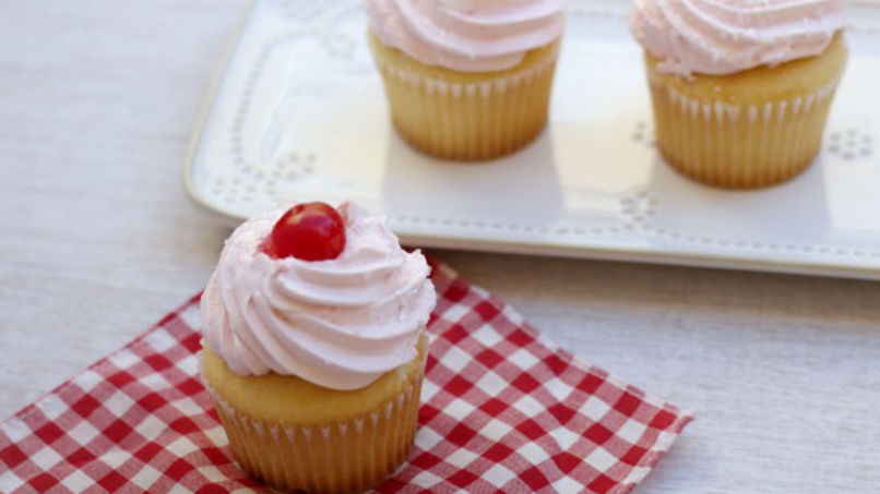 Cherry Heart Cupcakes