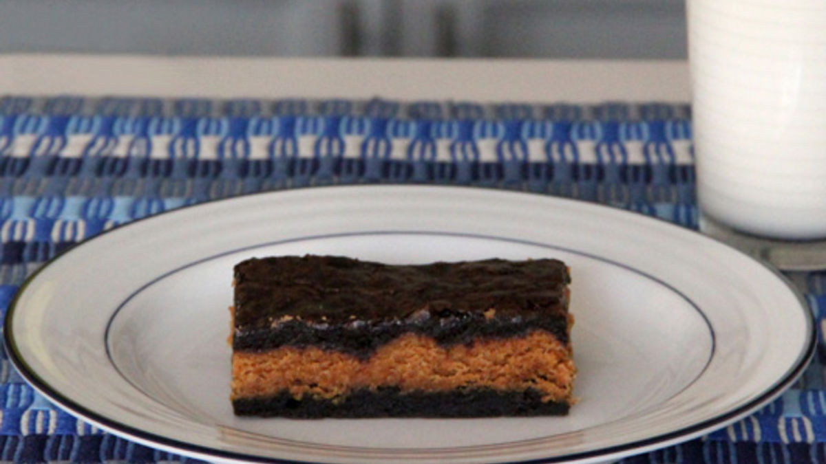 Peanut Butter Cookie-Stuffed Brownies