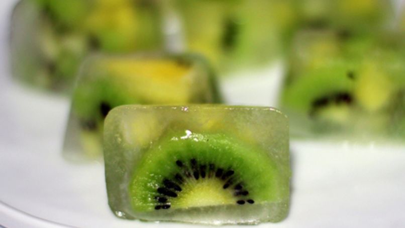 Kiwi and Pineapple Flavored Ice Cubes