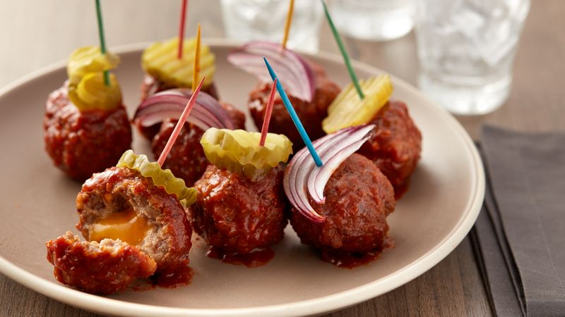 Slow Cooker Barbecue Bacon Cheeseburger Meatballs
