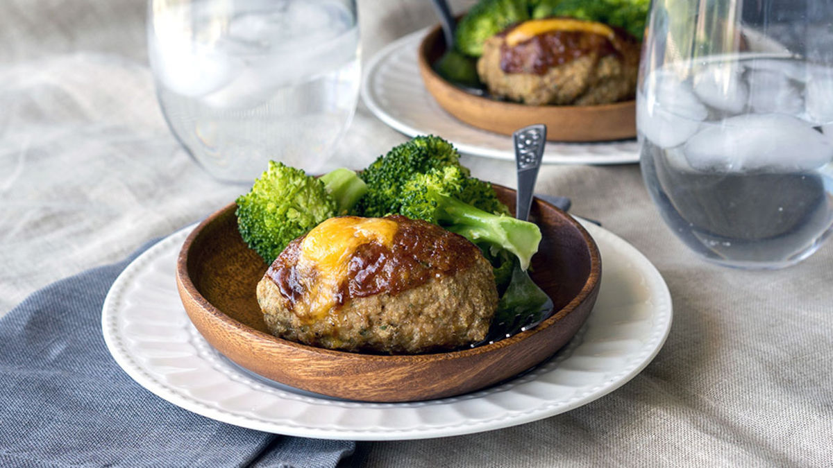 Cheesy Mini BBQ Turkey Meatloaves