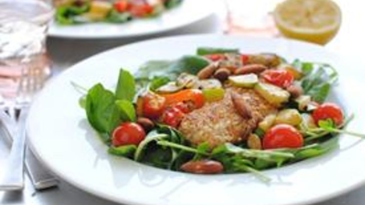 Almond-Crusted Tilapia with Veggies