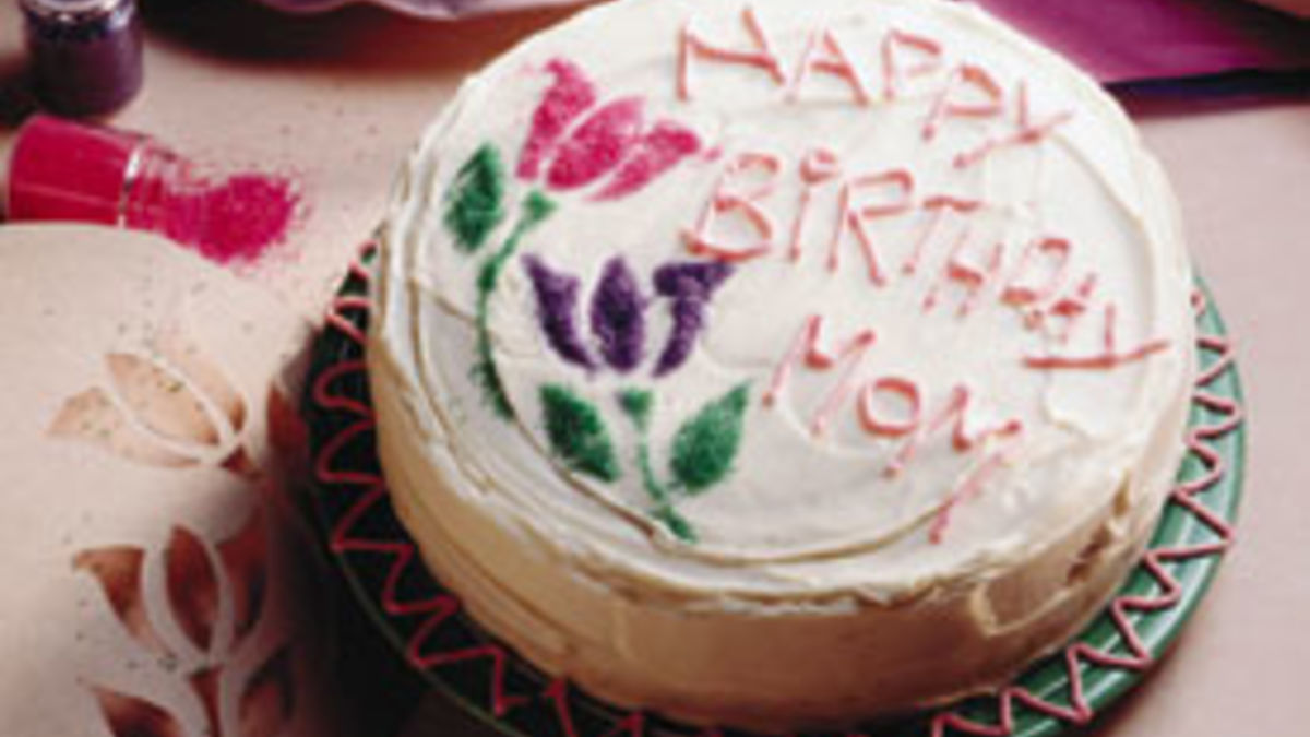 Stencil Birthday Cake