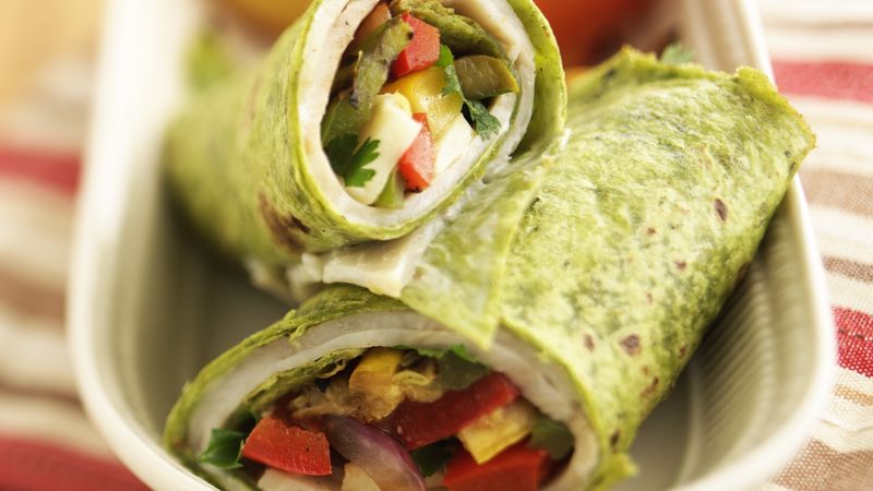 Skinny Veggie Ranch Turkey Wraps