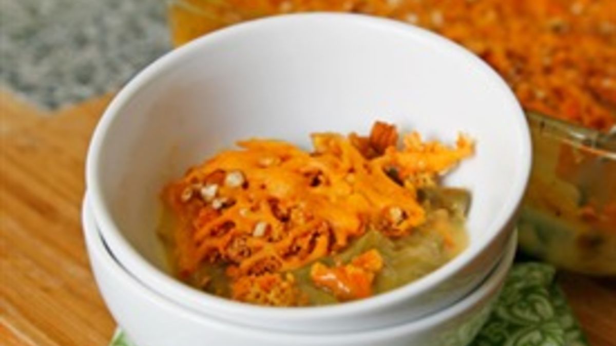 Triple Cheddar Green Bean Casserole