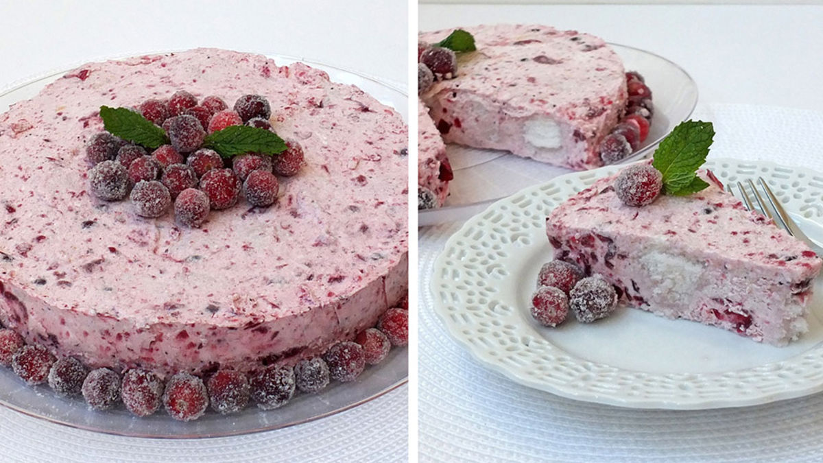 No-Bake Cranberry Angel Food Cake
