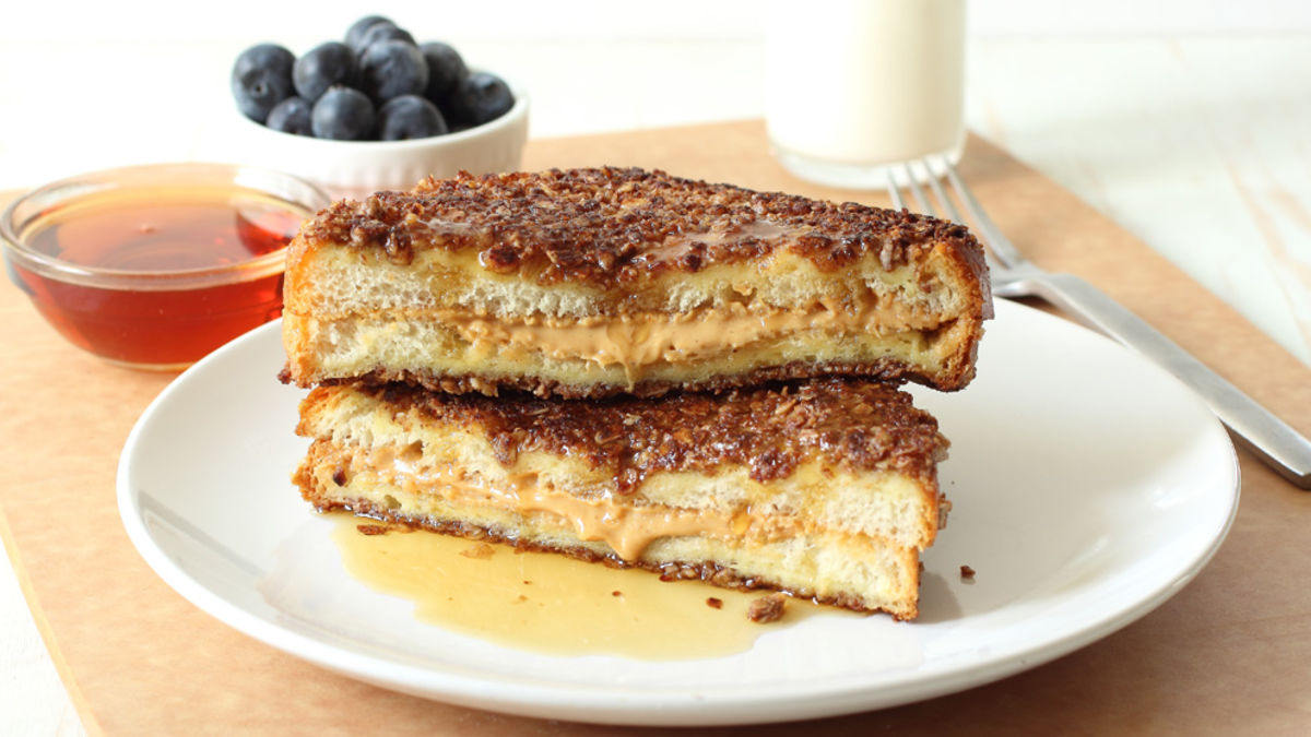 Peanut Butter-Stuffed Granola French Toast