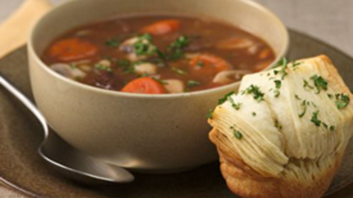 Beef Burgundy Soup for Two