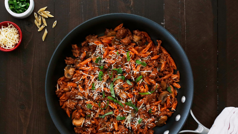 Tomato Basil Italian Sausage Skillet