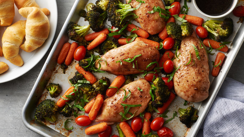 Sheet-Pan Balsamic-Honey Chicken and Vegetables
