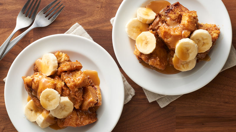 Slow-Cooker Caramel-Banana Cinnamon Roll Casserole