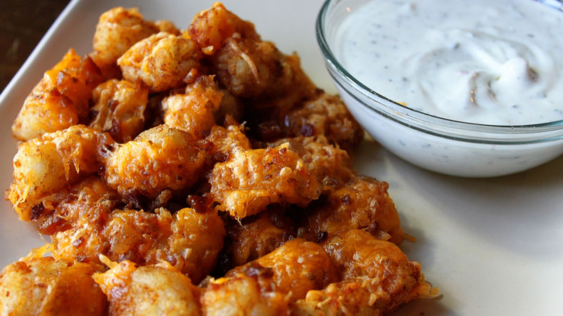 Cheesy Ranch Bacon Potato Nuggets with Ranch Dipping Sauce