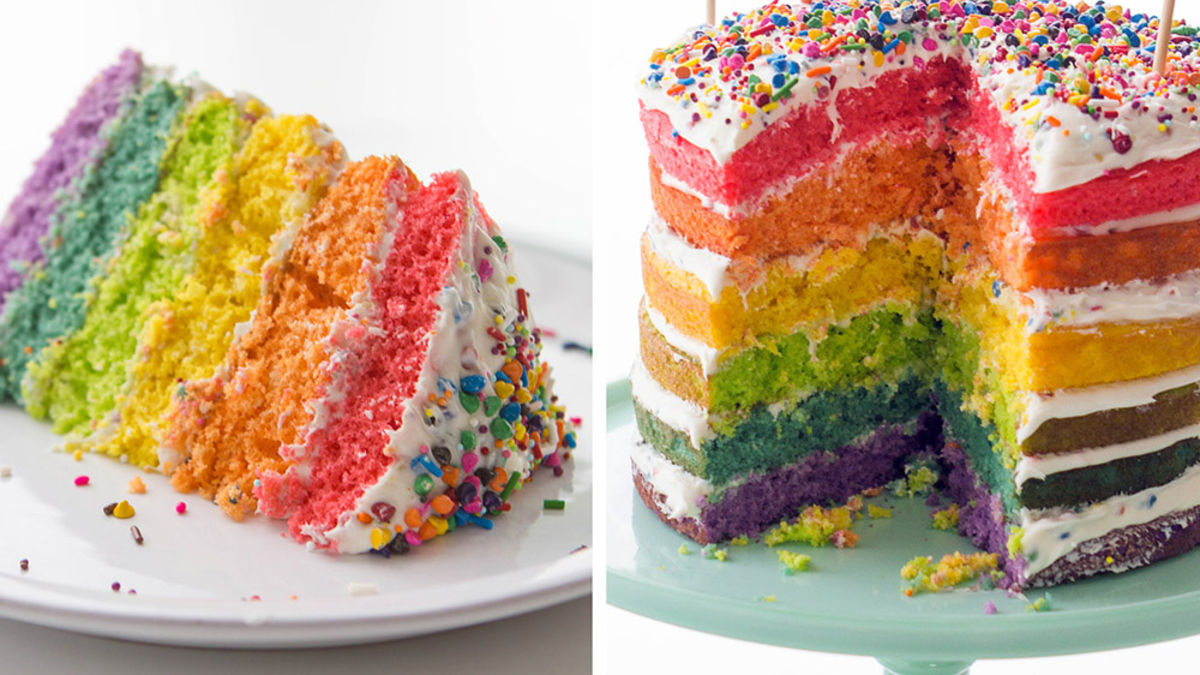 Rainbow Naked Cake