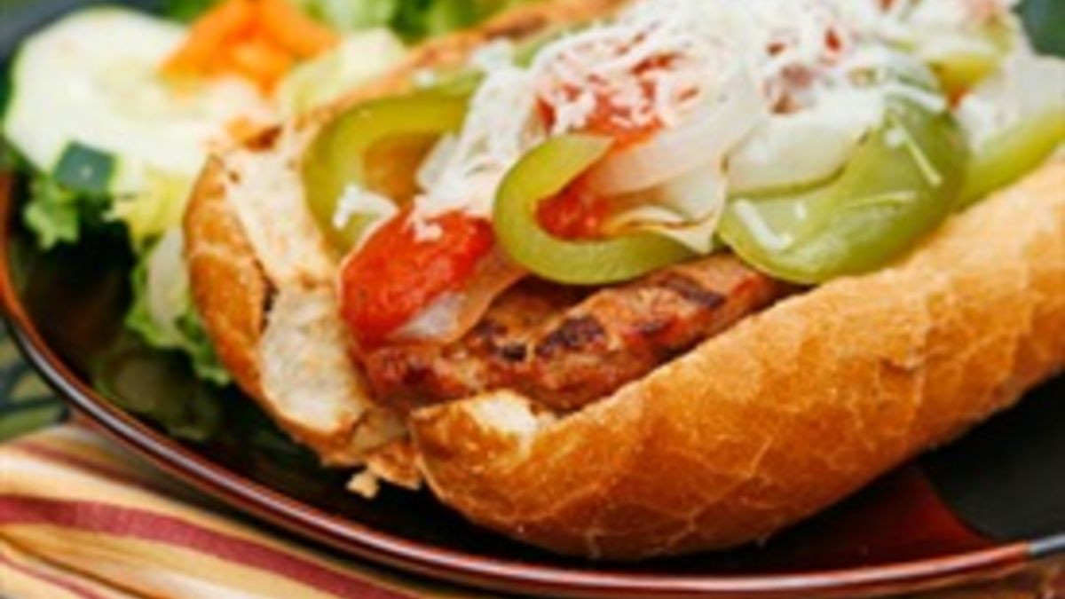 Grilled Turkey Sausage and Peppers