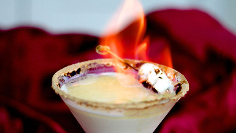 Flaming S'mores Cocktail Recipe - Tablespoon.com