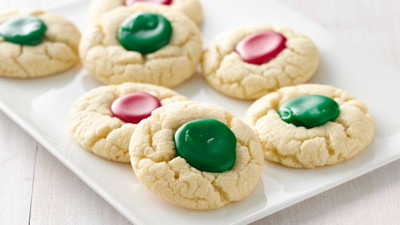 3-Ingredient Holiday Thumbprints prepared recipe on a tray
