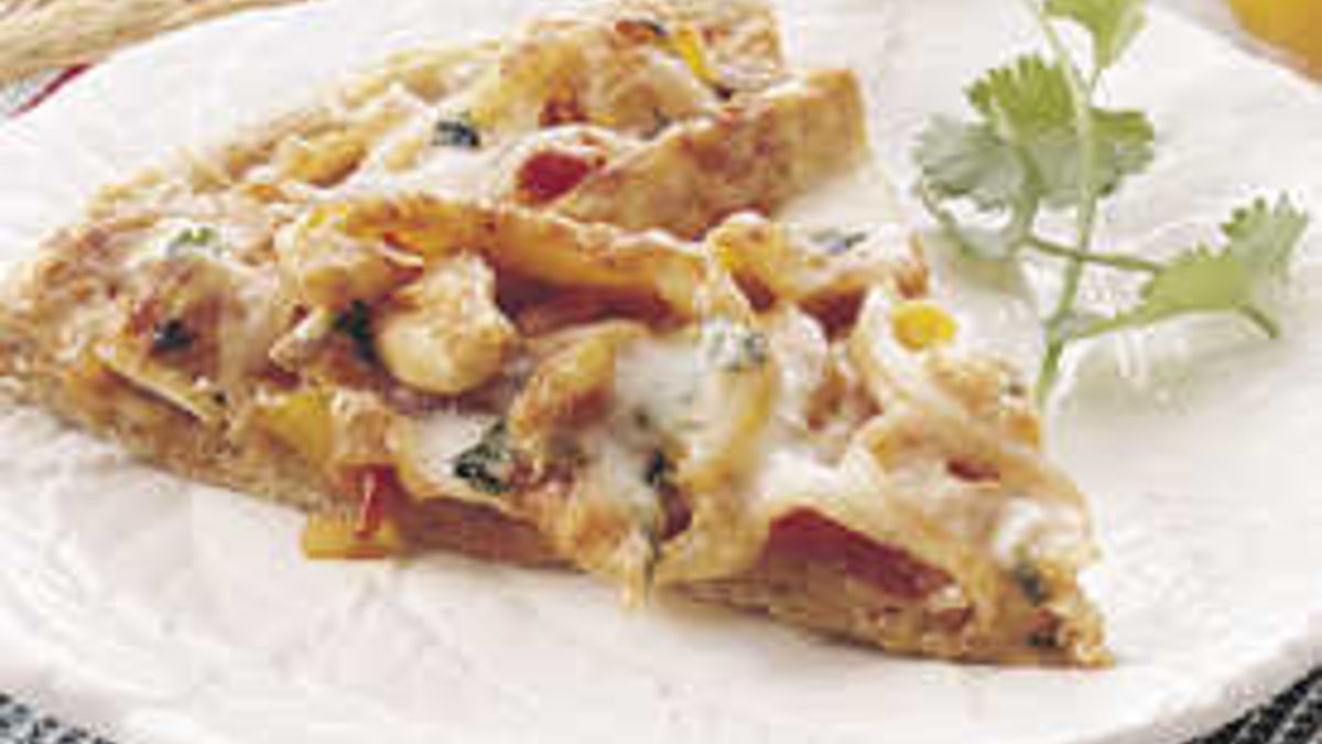 Bread Machine Chicken Fajita Pizza