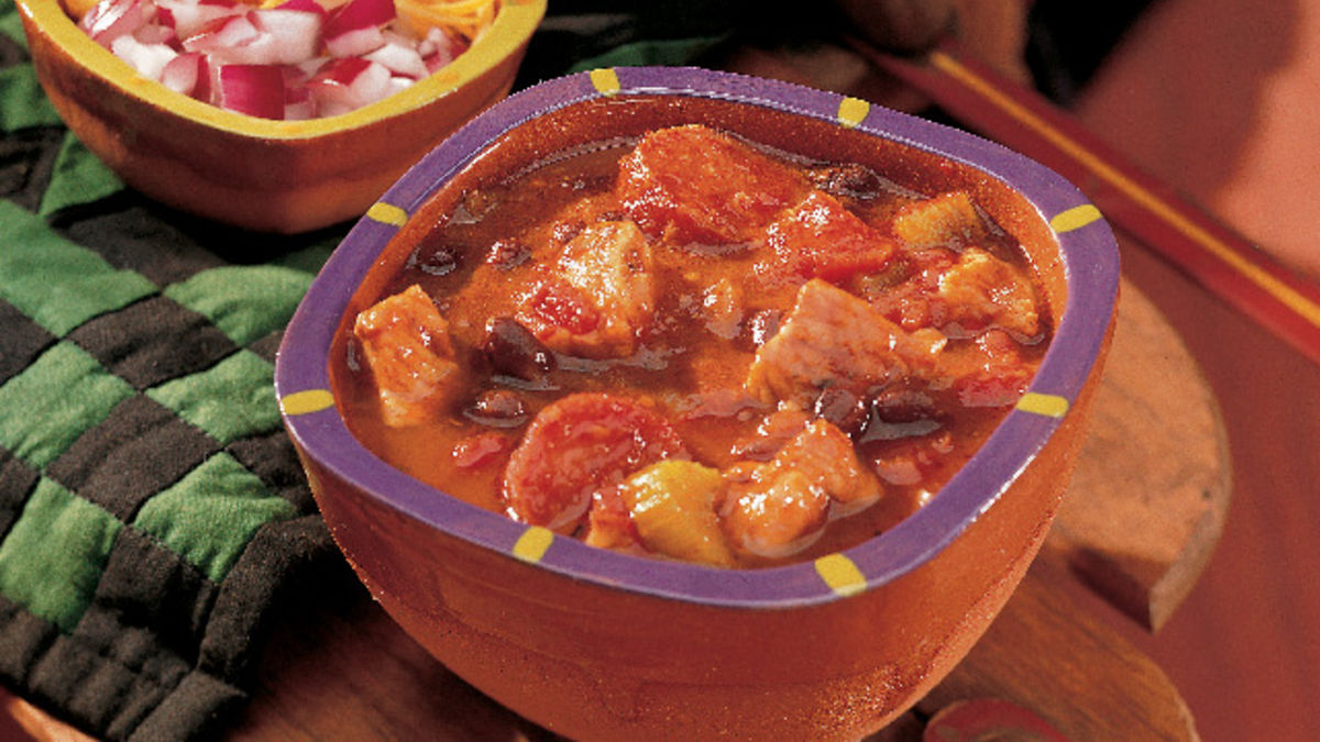 Chunky Pork and Beef Sausage Chili
