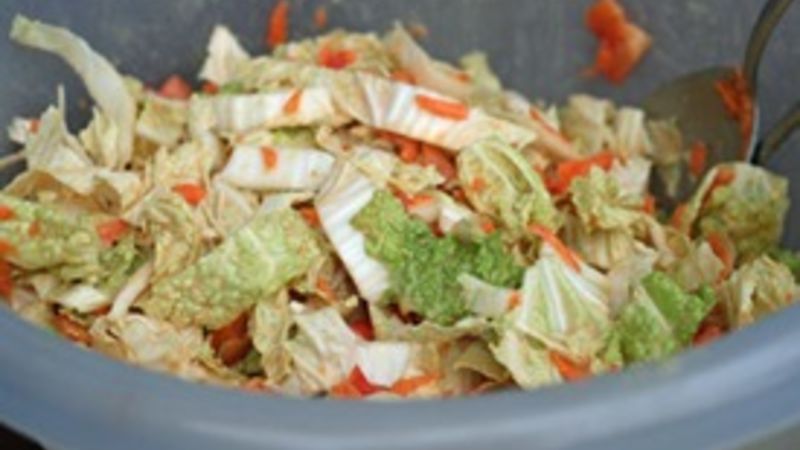 Asian Napa Cabbage Slaw with Peanut Sauce Recipe - Tablespoon.com