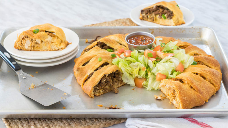 Half-and-Half Taco Crescent Ring