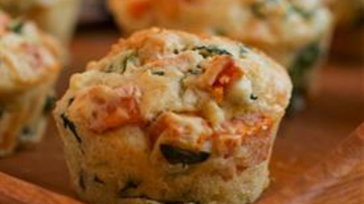 Sweet Potato, Kale and Feta Muffins