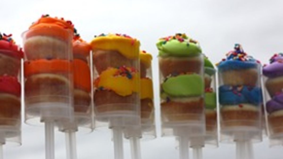 Triple Rainbow Pushup Cakes