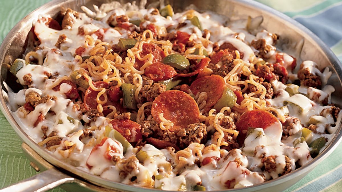 Beefy Italian Ramen Skillet