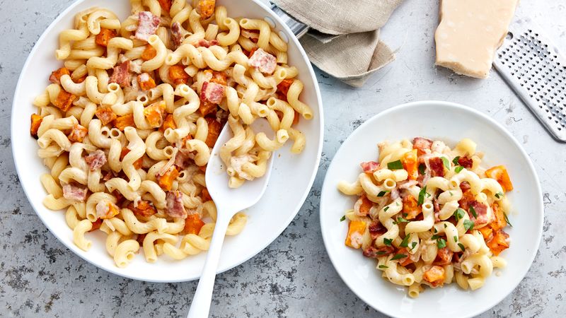 Creamy Bacon and Butternut Squash Pasta