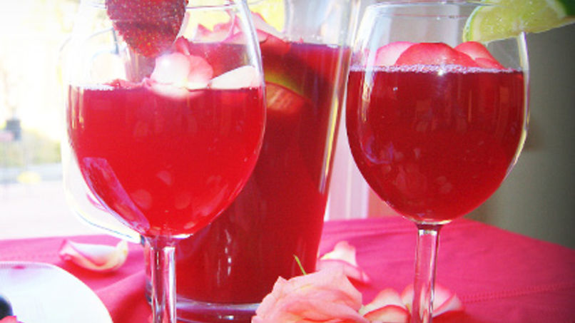 Sangria with Rose Petals