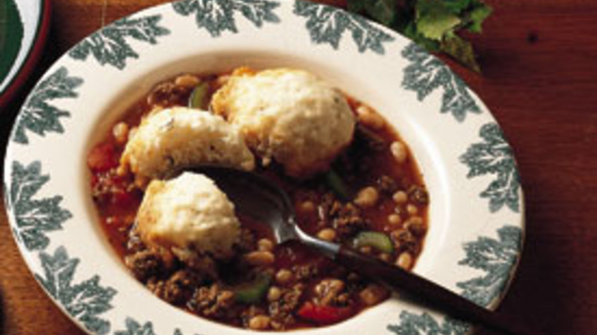 Beef Cassoulet with Herb Dumplings
