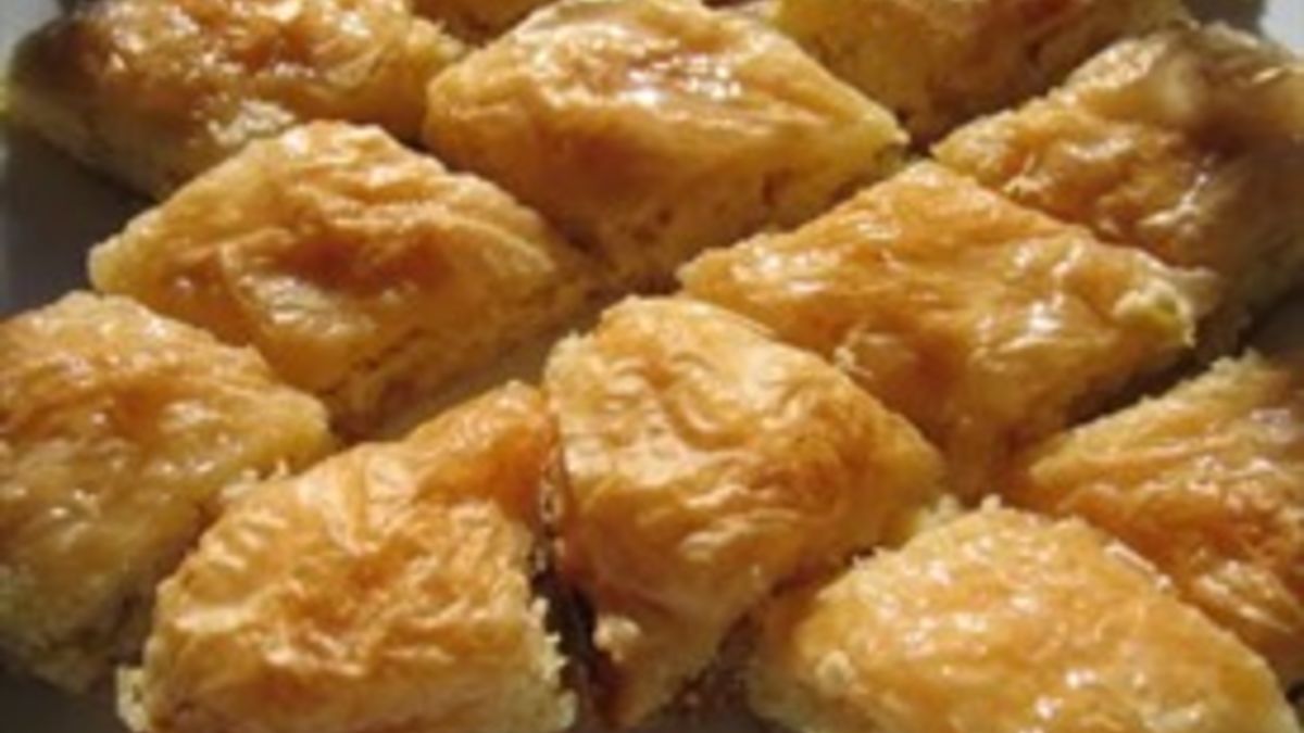 Pineapple Cheesecake Baklava With Mango Liqueur Syrup