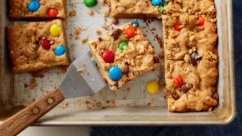 Monster Cookie Bars prepared recipe 