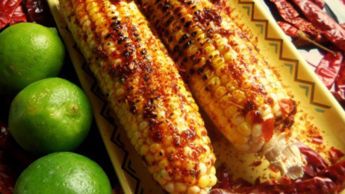Grilled Elote with Chipotle Honey Butter & Chile Limón