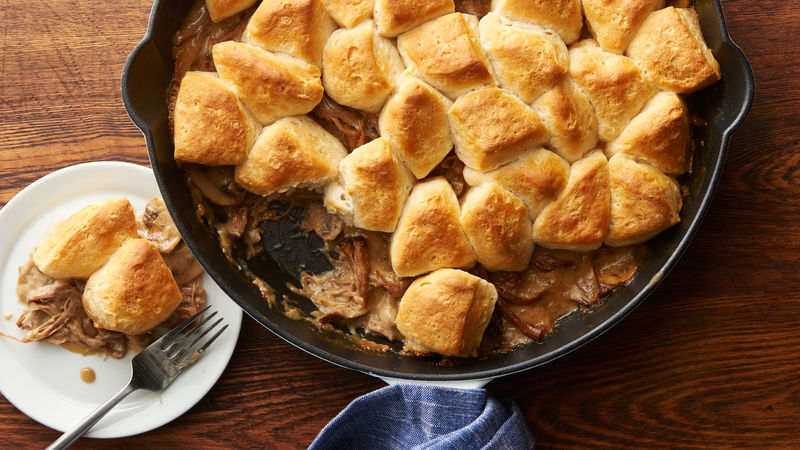 Skillet Brisket and Biscuit Pot Pie