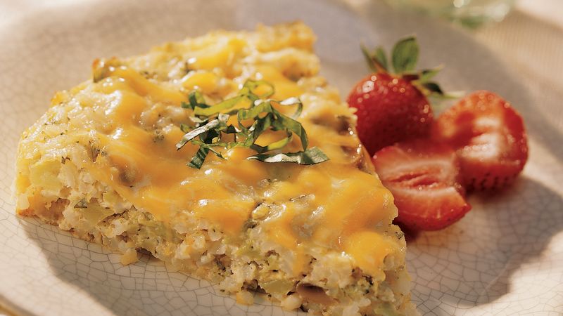Cheesy Egg and Rice Bake