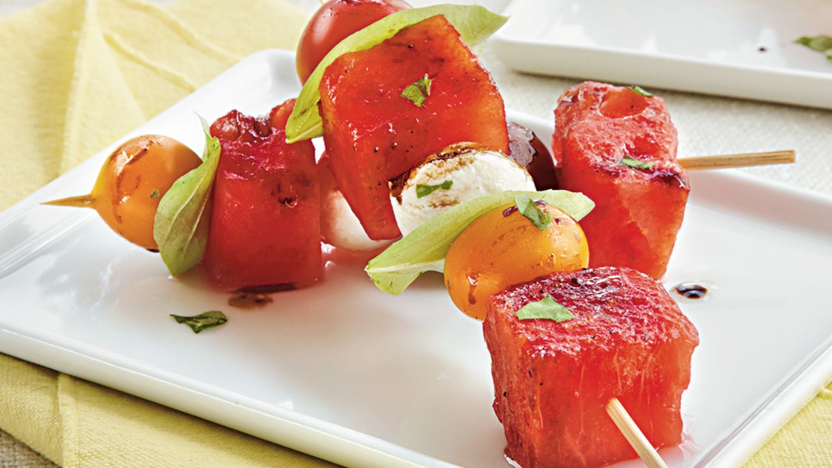 Watermelon Caprese Salad Kabobs