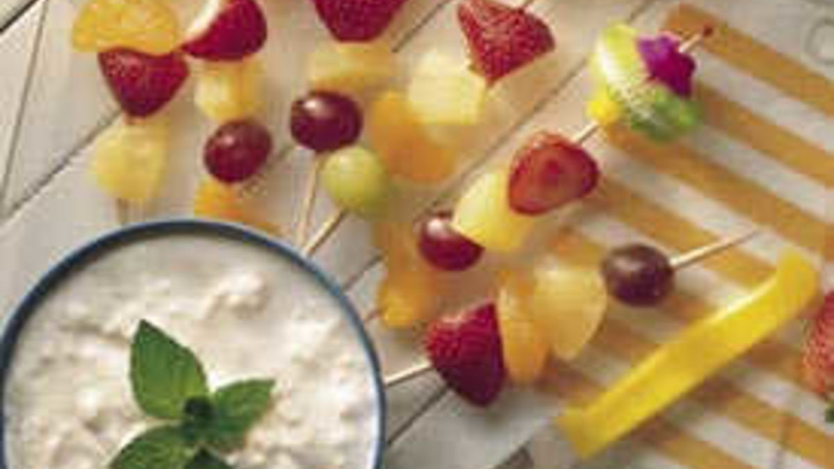 Fruit Kabobs with Pineapple Dip