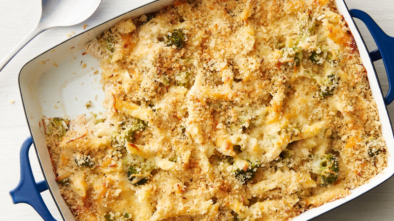 Lightened-Up Chicken-Alfredo Baked Penne
