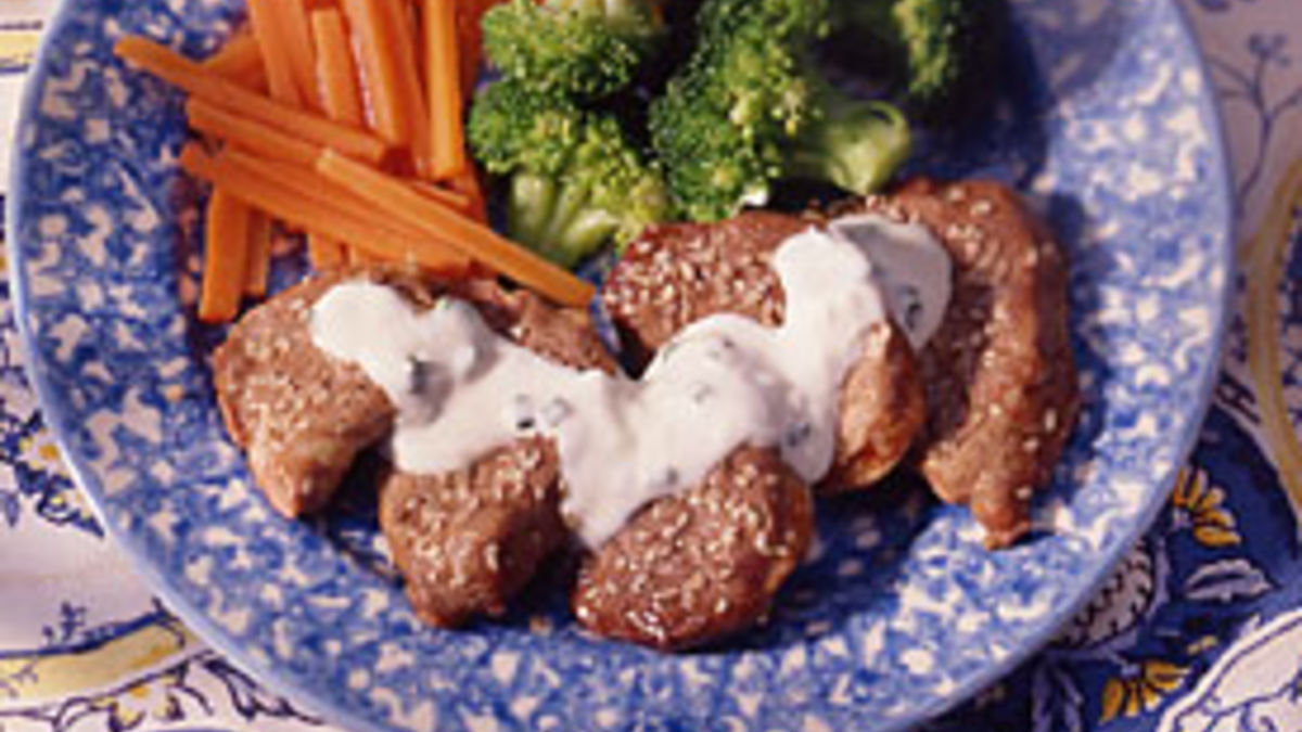 Sesame Pork with Garlic Cream Sauce