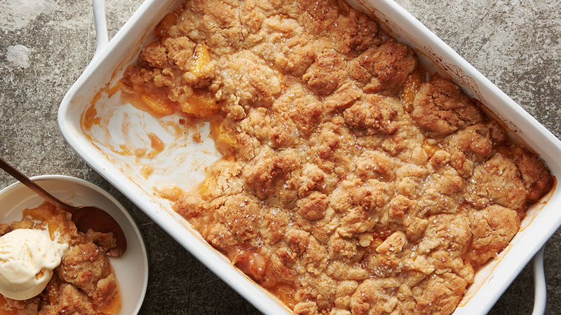 Brown Butter Sugar Cookie Peach Cobbler