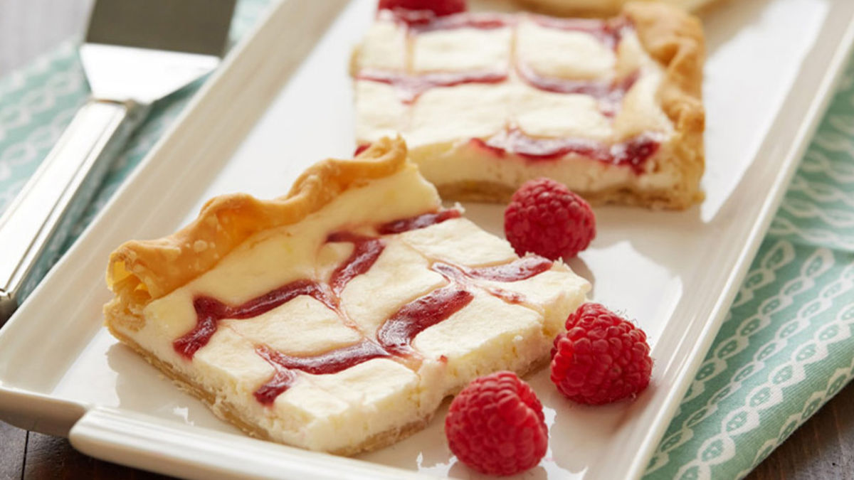Lemon-Raspberry Cheesecake Slab Pie