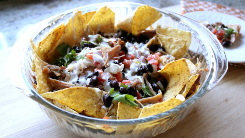 Baked Nachos with Turkey