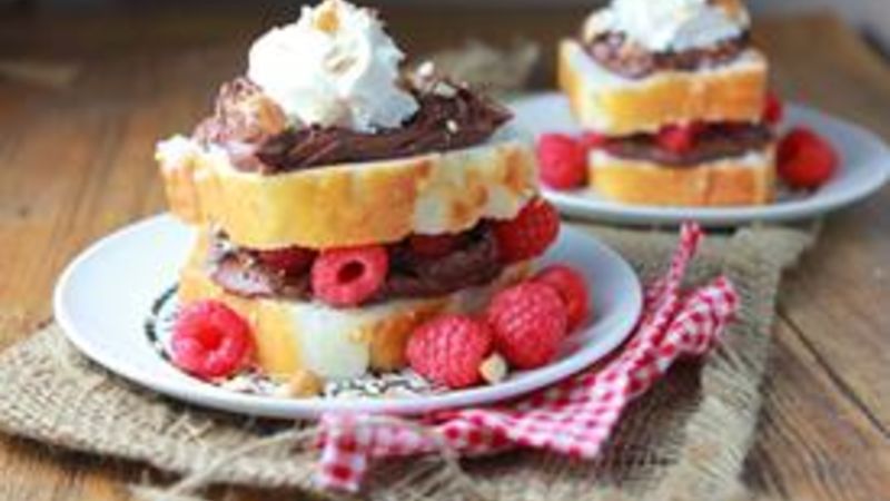 Chocolate-Almond-Raspberry Pound Cake Stackers Recipe - Tablespoon.com
