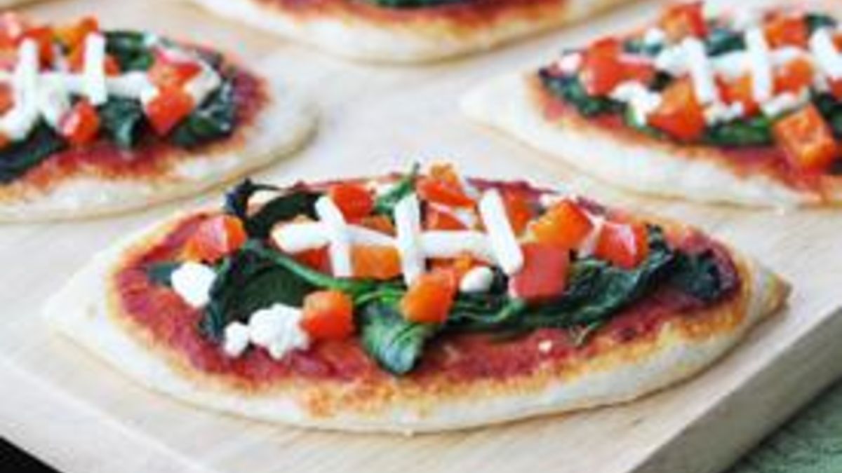 Football Spinach Pizzas