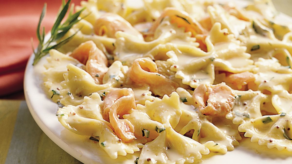 Bow-Ties with Salmon and Tarragon Mustard Sauce